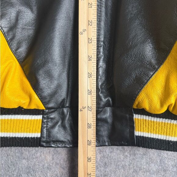 Pittsburgh Steelers Men’s Leather Letterman Bomber Jacket NFL Logo Size Medium - Picture 7 of 9